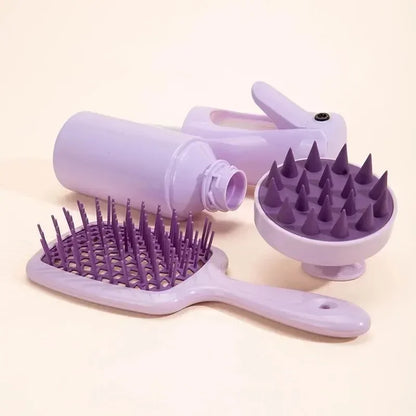 1/2pcs set Scalp Massage Comb Hollow Out Comb Shampoo Massage Brush For Bath Hair Washing Spray Bottle Salon Hairdressing Tools