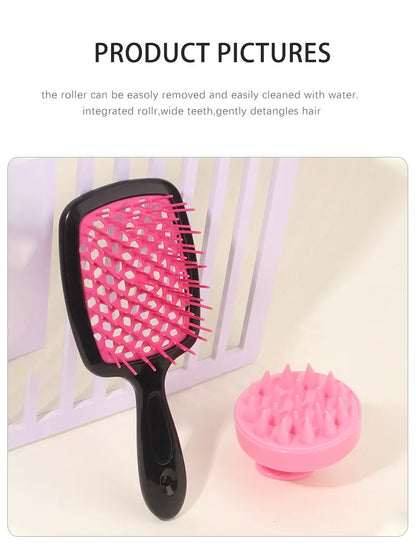 1/2pcs set Scalp Massage Comb Hollow Out Comb Shampoo Massage Brush For Bath Hair Washing Spray Bottle Salon Hairdressing Tools