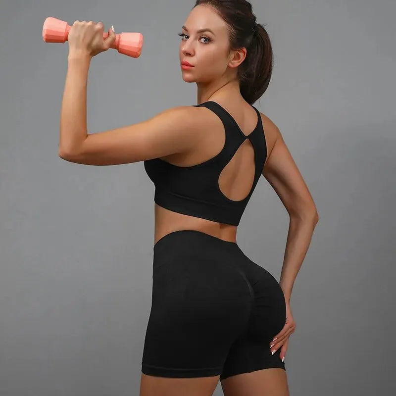 Women Yoga Shorts High Waist Butt Lifting Workout Fitness Tights