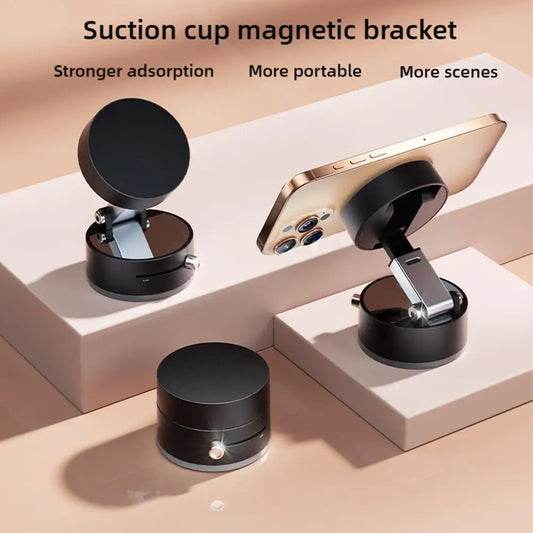 Mobile Phone Vacuum Suction Cup Holder Double-sided Magnetic Suction Cup Multifunctional Foldable Lazy Storage Stand