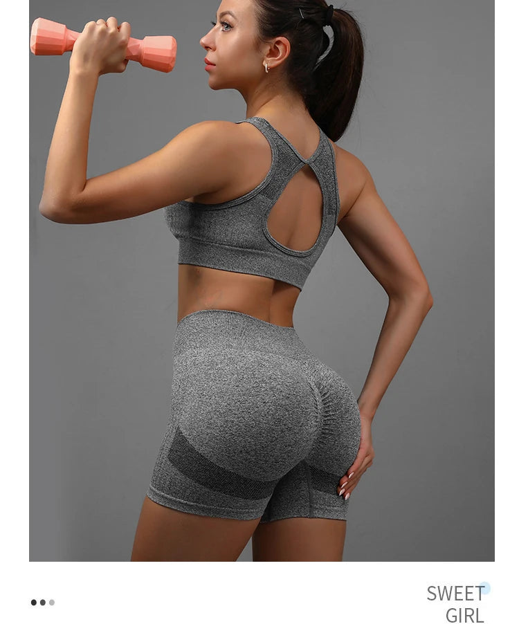 Women Yoga Shorts High Waist Butt Lifting Workout Fitness Tights