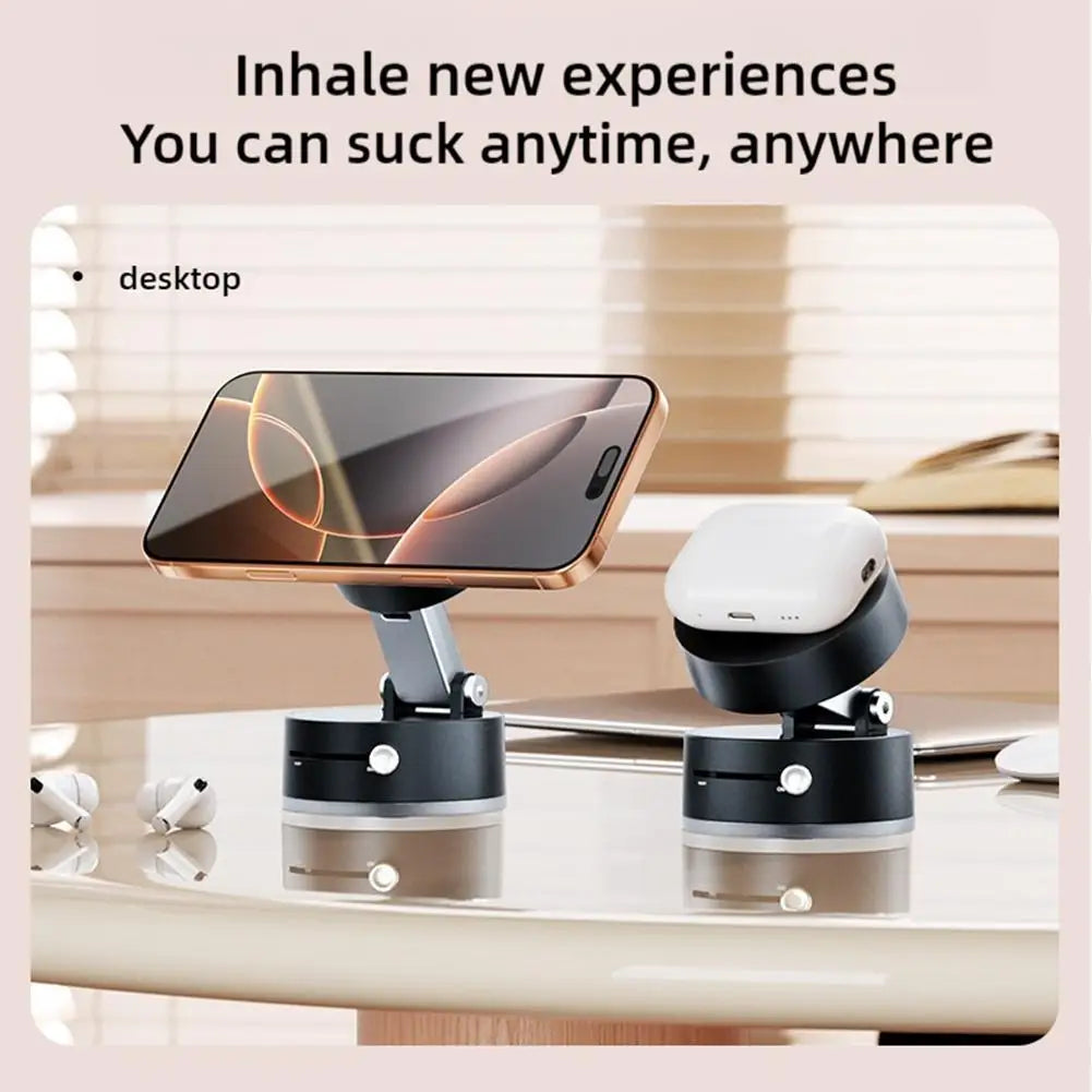 Mobile Phone Vacuum Suction Cup Holder Double-sided Magnetic Suction Cup Multifunctional Foldable Lazy Storage Stand