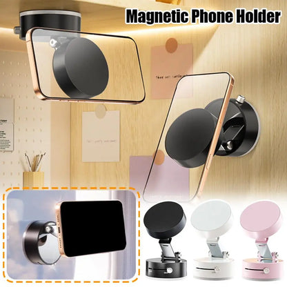 Mobile Phone Vacuum Suction Cup Holder Double-sided Magnetic Suction Cup Multifunctional Foldable Lazy Storage Stand