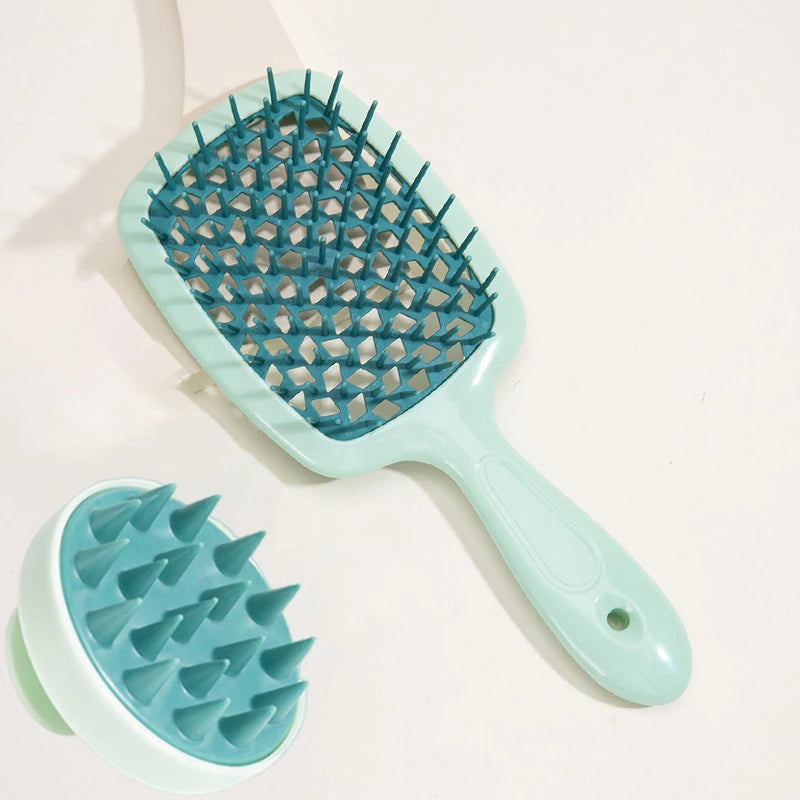 1/2pcs set Scalp Massage Comb Hollow Out Comb Shampoo Massage Brush For Bath Hair Washing Spray Bottle Salon Hairdressing Tools