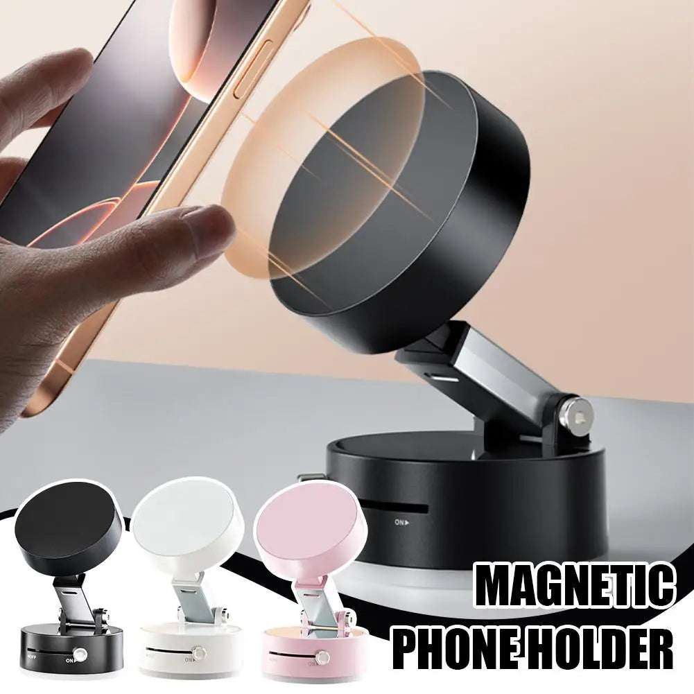 Mobile Phone Vacuum Suction Cup Holder Double-sided Magnetic Suction Cup Multifunctional Foldable Lazy Storage Stand