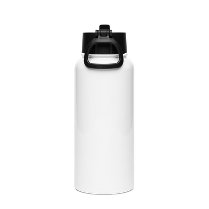 Stainless steel water bottle with a straw lid