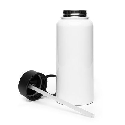 Stainless steel water bottle with a straw lid