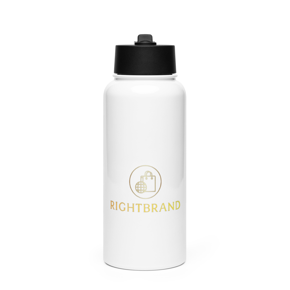 Stainless steel water bottle with a straw lid