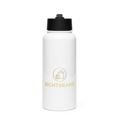 Stainless steel water bottle with a straw lid