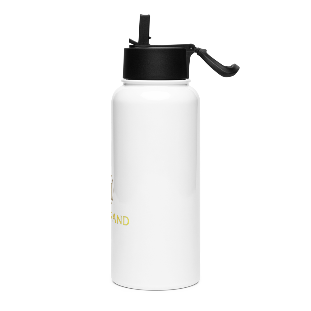 Stainless steel water bottle with a straw lid