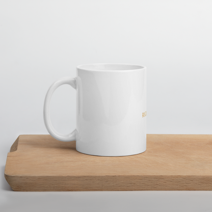 White glossy mug