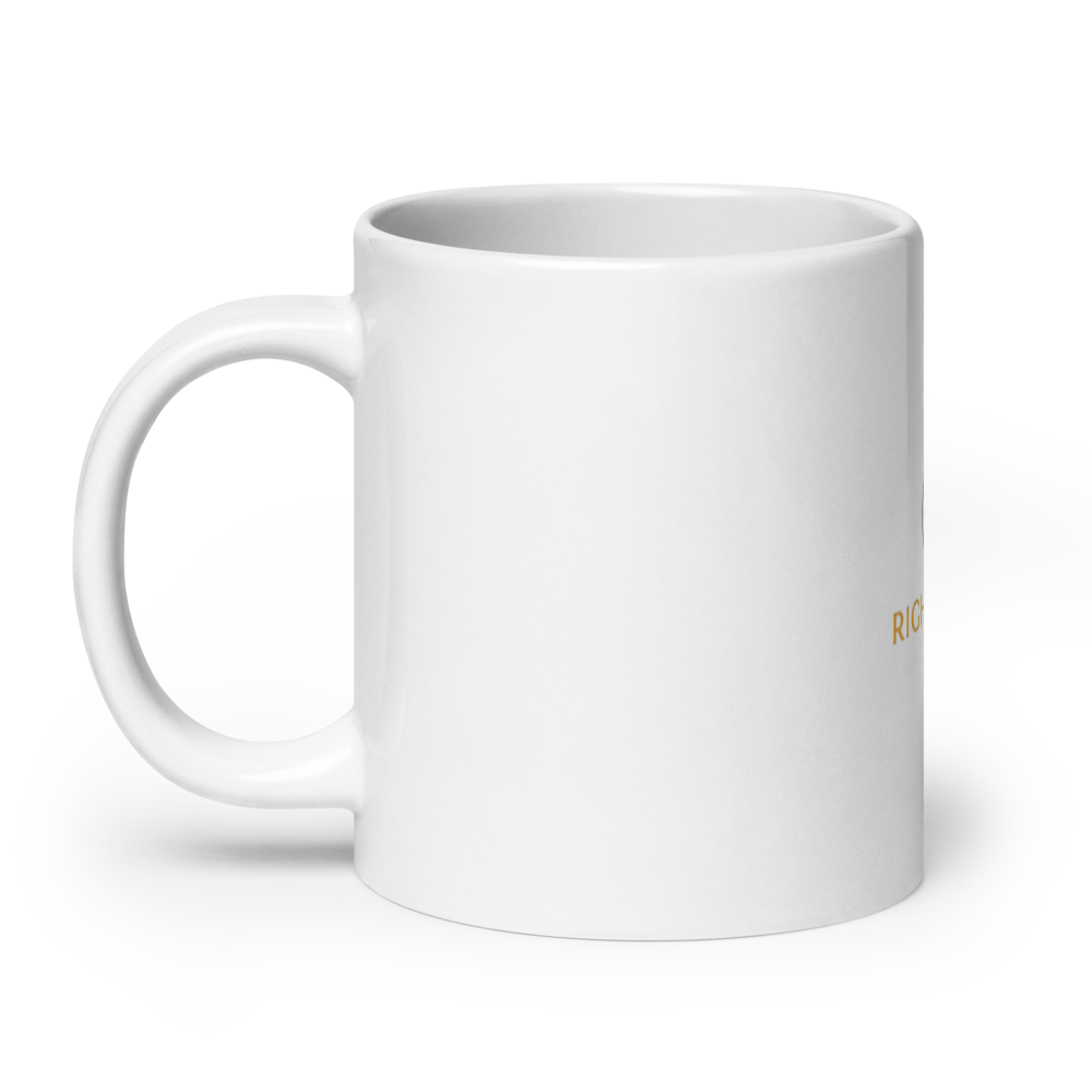 White glossy mug