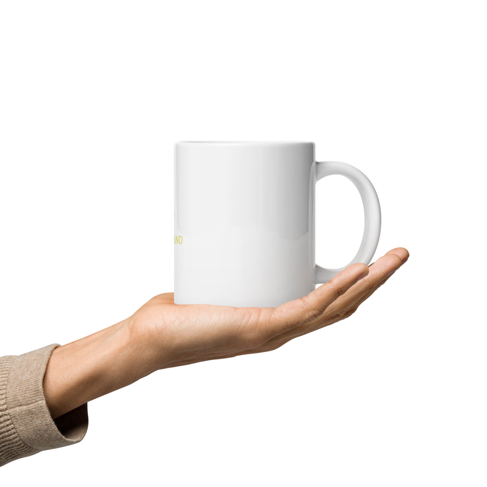 White glossy mug